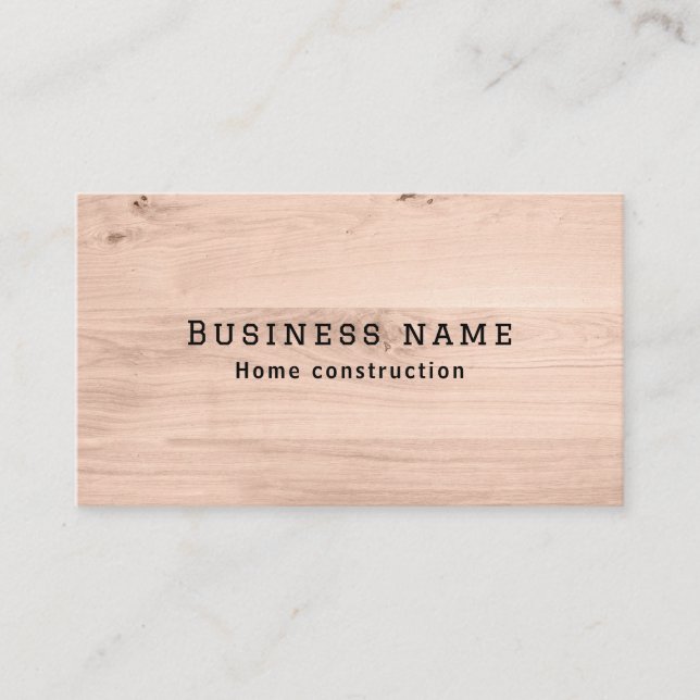 Home Construction Carpenter Wood business card (Front)