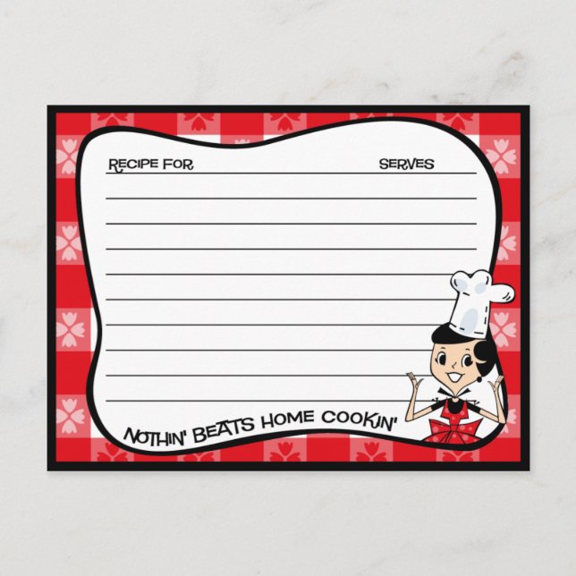 Home Cookin' Recipe Cards (Front)