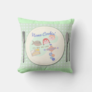 Home Cooking Funny Retro Food Mealtime Slogan Cushion