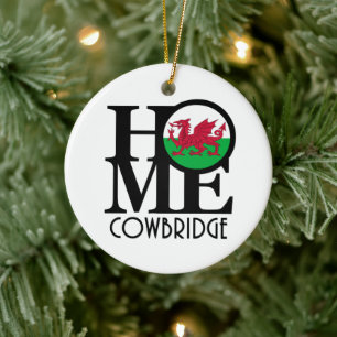 HOME Cowbridge Wales Ceramic Tree Decoration