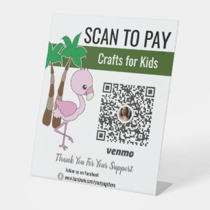 Home Craft Business Ideas Scan to Pay Venmo Pedestal Sign