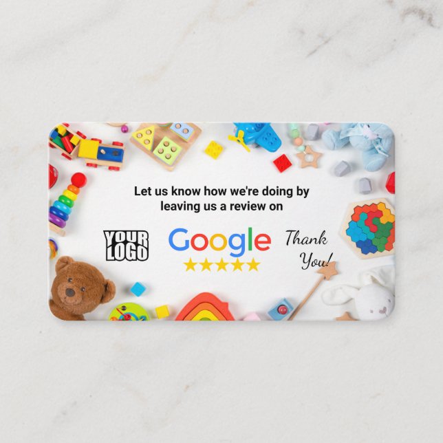 Home Daycare Google Review Template With QR - Business Card (Front)