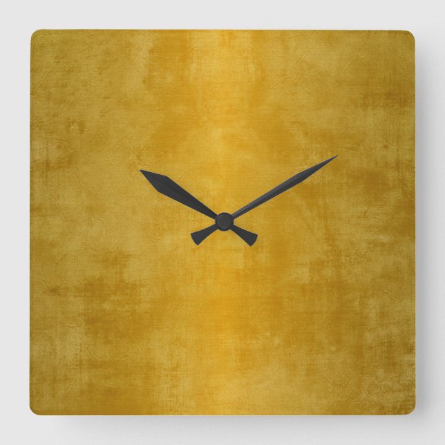 Home Decor Accents Metallic Gold Square Wall Clock (Front)