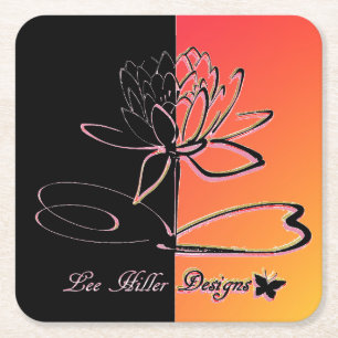 Home Decor Accents Sunrise Coral Square Paper Coaster