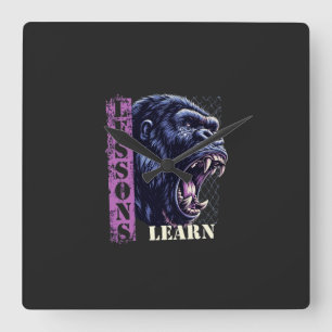 Home Decor Angry Gorilla Lessons Learn Wall Clock