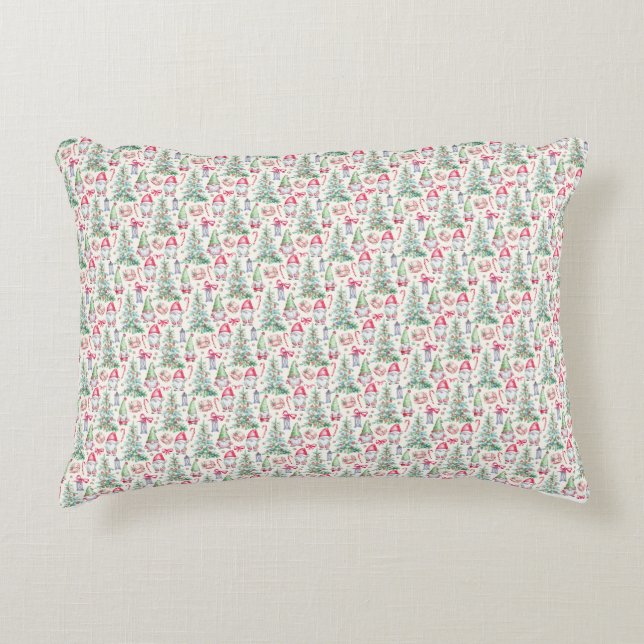  Home Décor Christmas Watercolor Accent Pillow (Front)