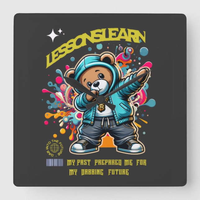 Home Decor DABBING FUTURE Lessons Learn Wall Clock (Front)