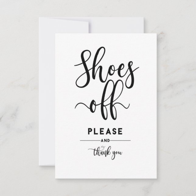 Home Decor Shoes Off Please And Thank You Card (Front)