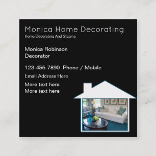 Home Decorating And Real Estate Staging Square Business Card