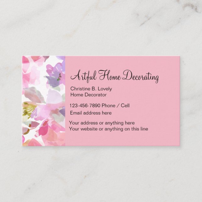 Home Decorating Theme Business Card (Front)
