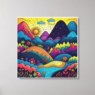 Home Decoration Whimsical Abstract Boho Nature Canvas Print