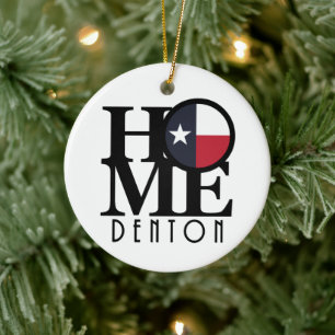 HOME Denton Texas Ceramic Tree Decoration