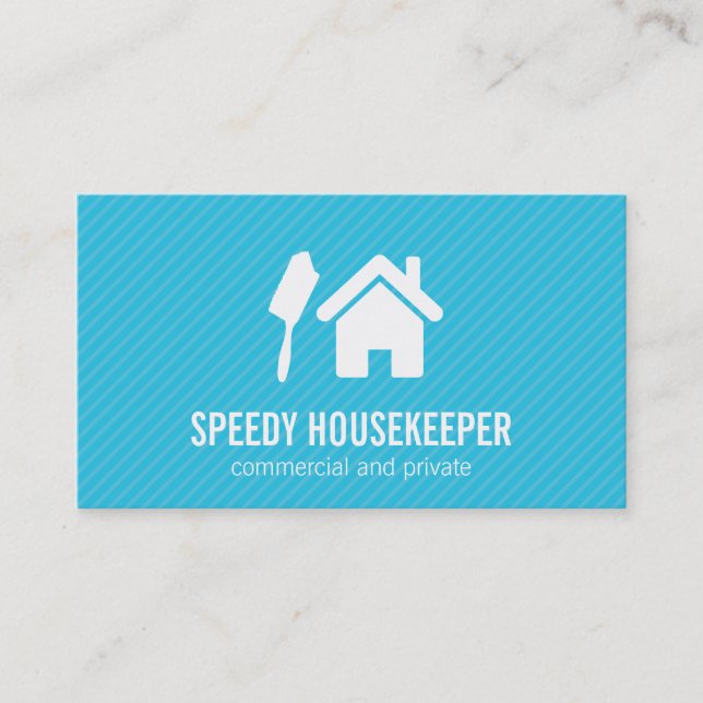 Home | Duster (blue) Business Card (Front)