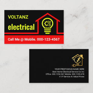 Home Electric Bulb Circuit Lighting Business Card
