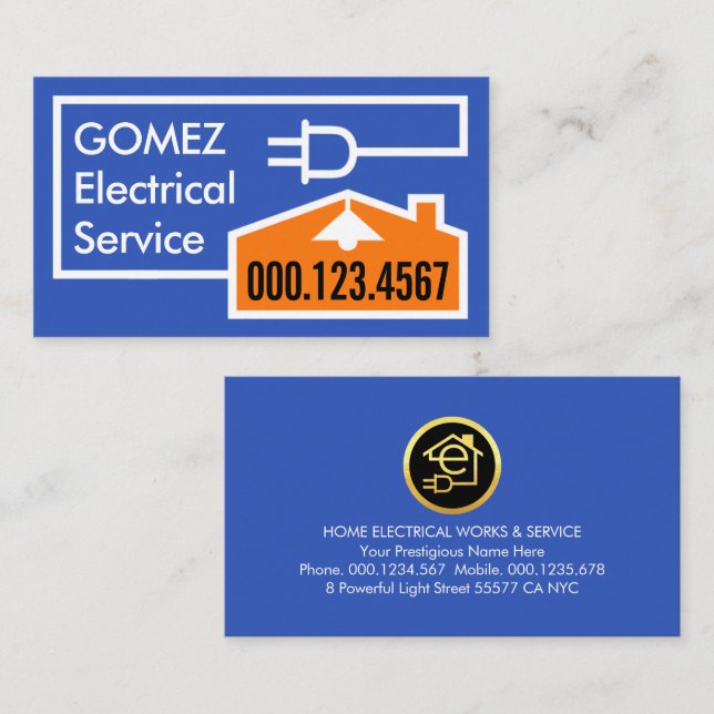 Home Electric Electrical Circuit Business Card (Front/Back)