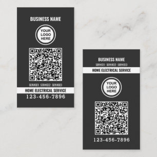 Home electric service QR code Logo custom work  T- Business Card