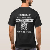 Home electric service QR code Logo custom work T-Shirt (Back)