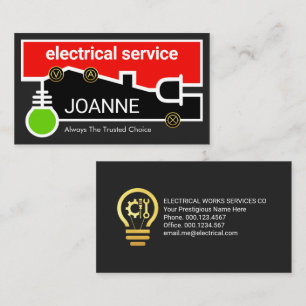 Home Electrical Bulb Plug Circuit Business Card