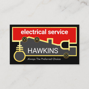Home Electrical Bulb Plug Circuit Business Card