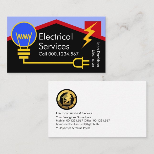 Home Electrical Cable Building Business Card (Front/Back)