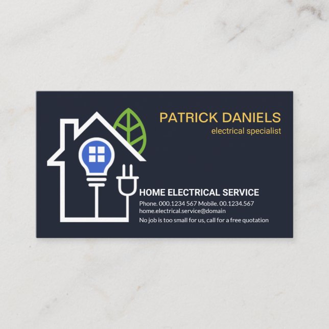Home Electrical Circuit Wiring Electrician Business Card (Front)