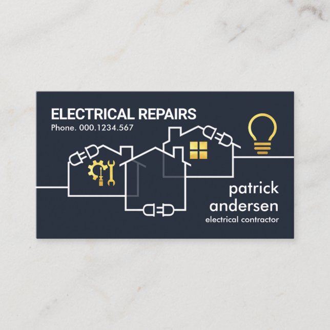 Home Electrical Wiring Circuit Business Card (Front)