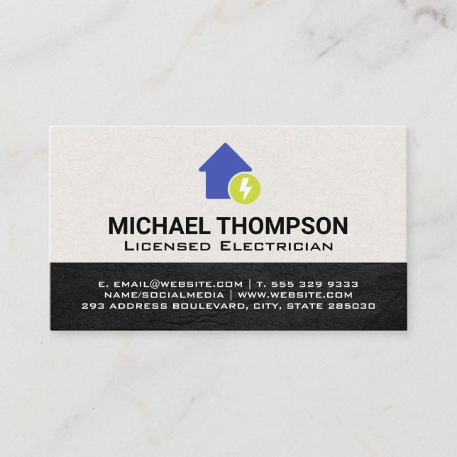 Home Electricity Icon Business Card (Front)