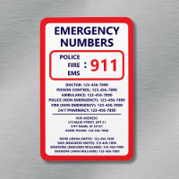 Home Emergency Numbers Useful Contact List