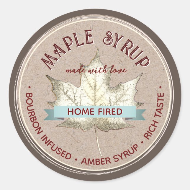 HOME FIRED with love MAPLE SYRUP GIFT LABEL (Front)