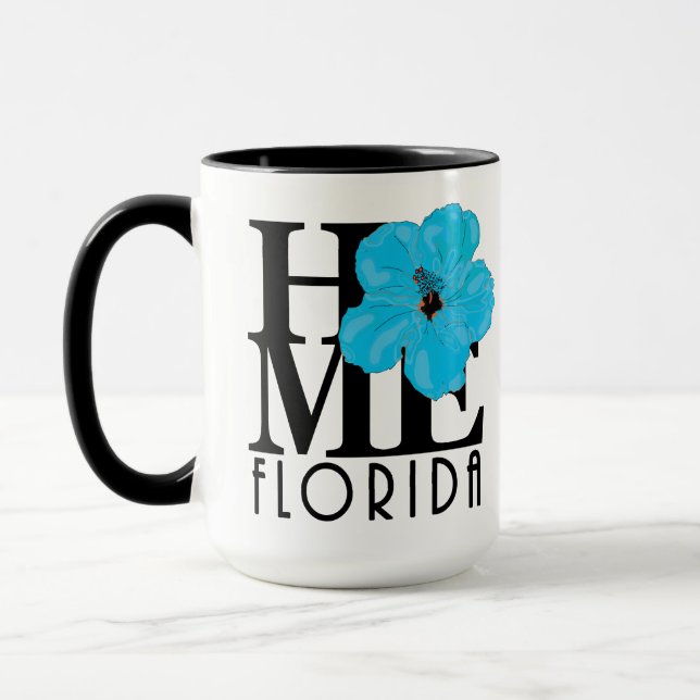 HOME Florida Blue Hibiscus 15oz Mug (Left)