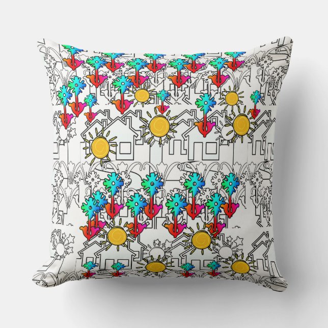 Home Flowers Sunshine  Cushion (Front)