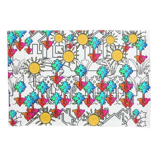 Home Flowers Sunshine  Pillowcase (Front)