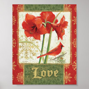 Home for Christmas Amaryllis Love Poster