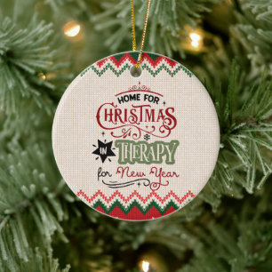 Home For Christmas, In Therapy For New Year Ceramic Tree Decoration
