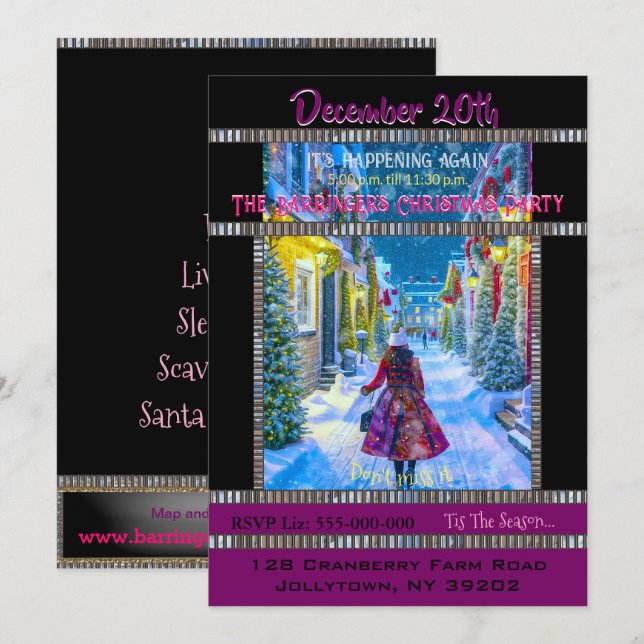 Home for Christmas Party Invitation (Front/Back)