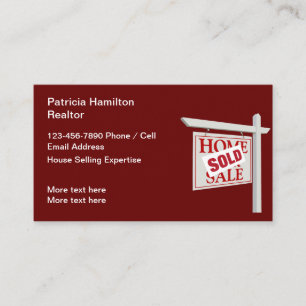 Home For Sale Real Estate Business Card