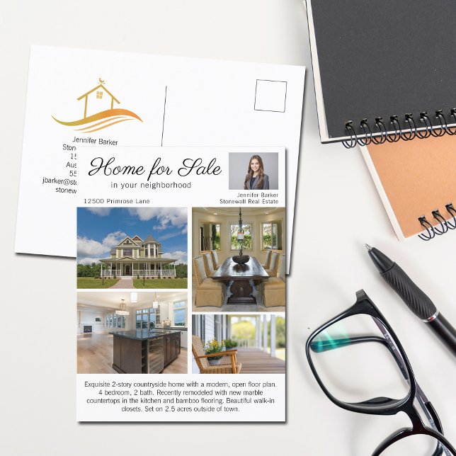 Home For Sale Real Estate Listing Photo Marketing Postcard (Creator Uploaded)