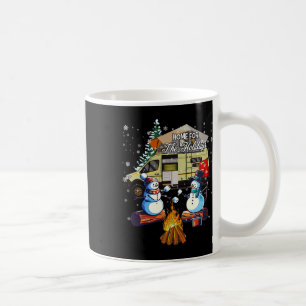 Home For The Christmas Holidays Snowman Camping  Coffee Mug