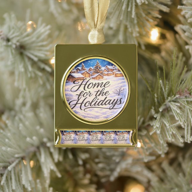 'Home for the Holidays' Banner Ornament (Tree)