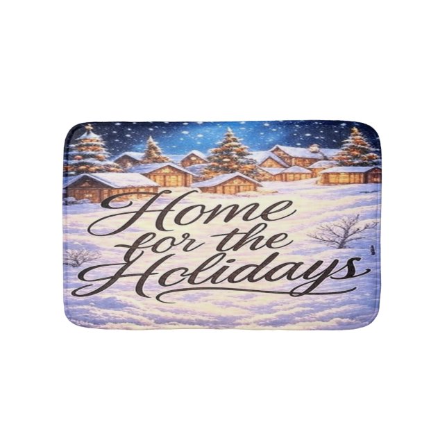 'Home for the Holidays' Bath Mat (Front)