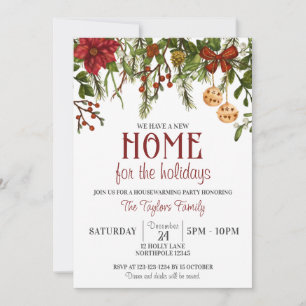 Home for the Holidays, Christmas housewarming Invitation