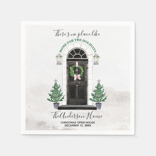 Home for the Holidays Christmas Open House Napkin (Front)