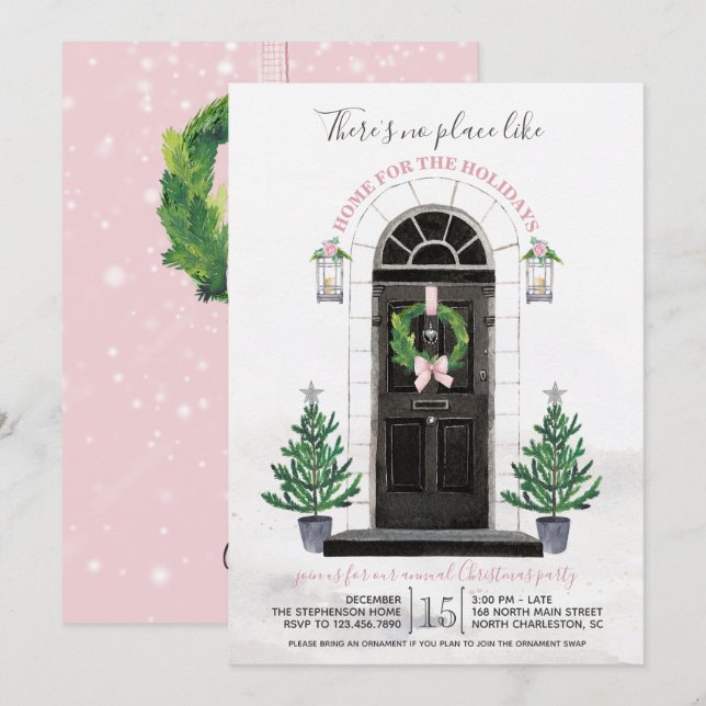 Home for the Holidays Christmas Party Invitation (Front/Back)