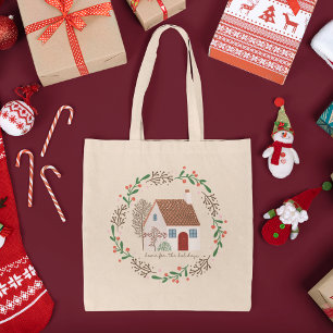 Home for the Holidays Christmas Shopping Tote Bag