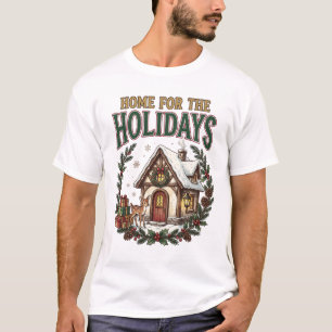 Home for the Holidays - Cozy Vintage Christmas Cot T-Shirt