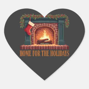 Home for the Holidays: Enjoy Christmas warmth Heart Sticker