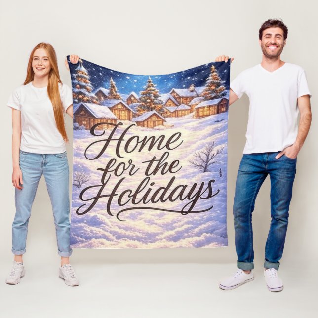 'Home for the Holidays'  Fleece Blanket (In Situ)