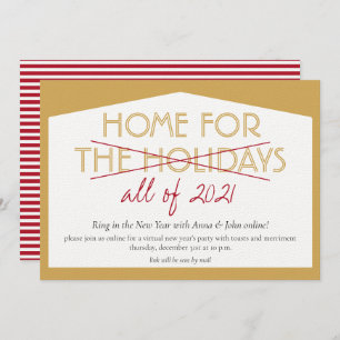Home For The Holidays Funny New Year's Eve Party Invitation