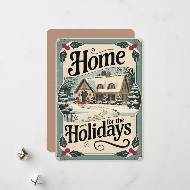 Home for the Holidays Holiday Card (Front/Back In Situ)