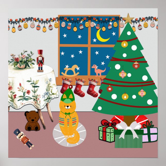 Home for the Holidays Illustration Poster (Front)